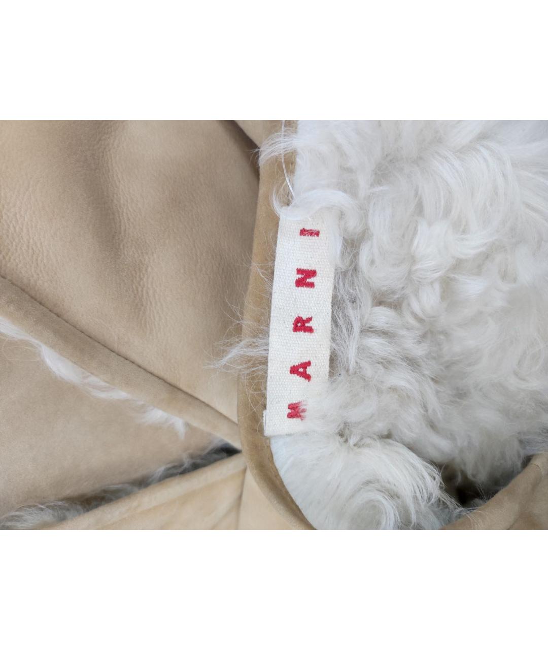 MARNI Горчичная замшевая дубленка, фото 3