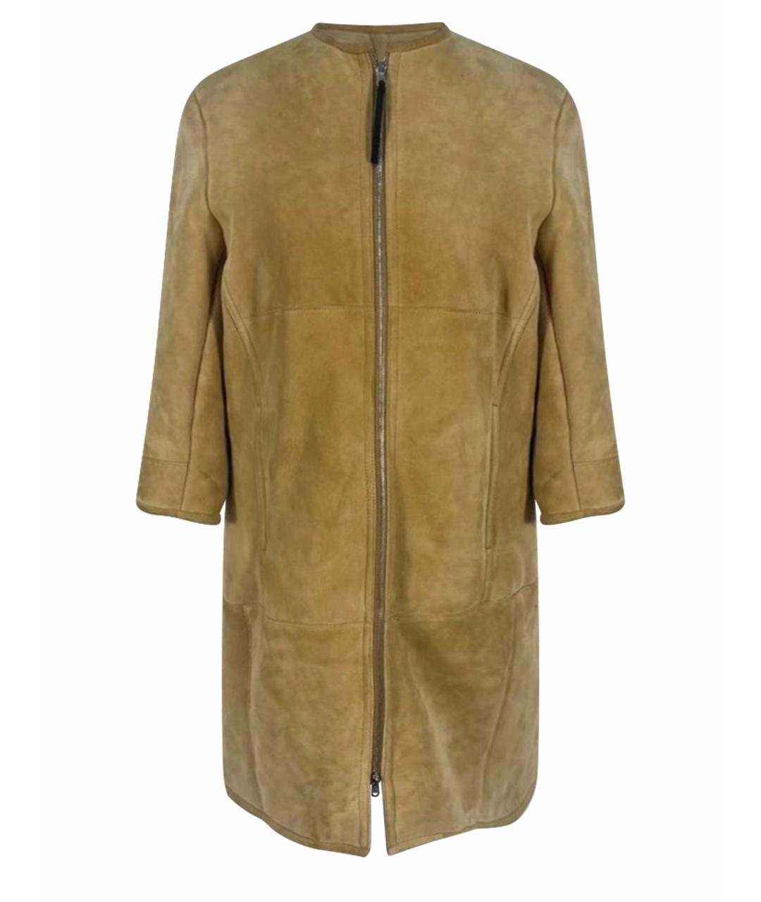 MARNI Горчичная замшевая дубленка, фото 1