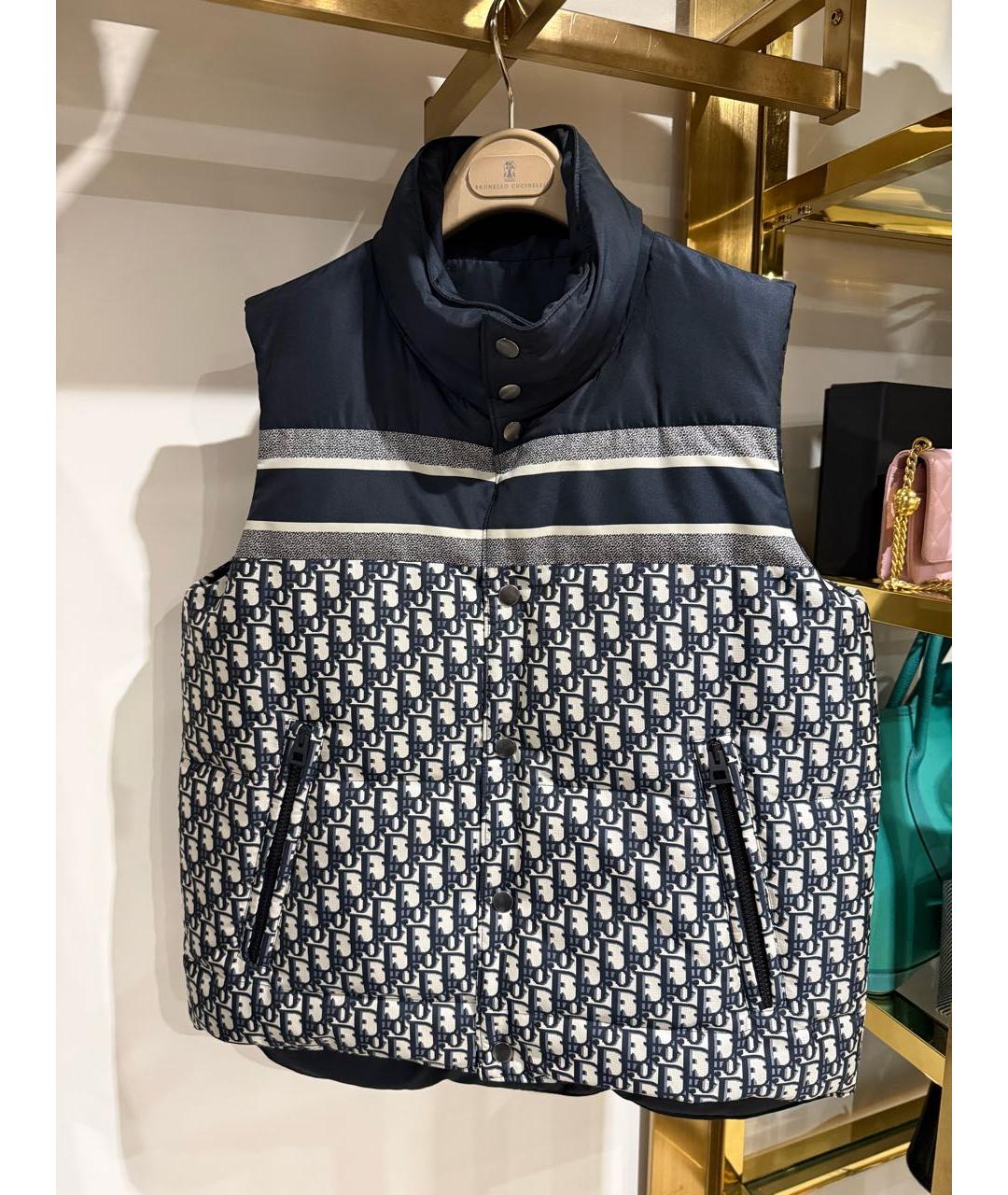 CHRISTIAN DIOR Синий хлопковый жилет, фото 2