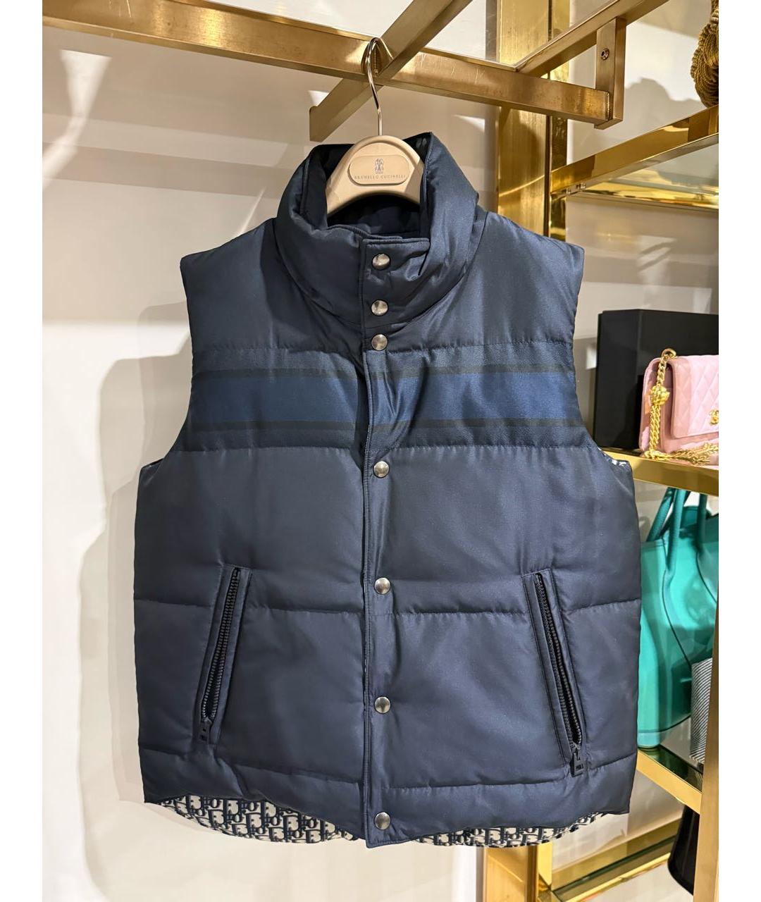 CHRISTIAN DIOR Синий хлопковый жилет, фото 4