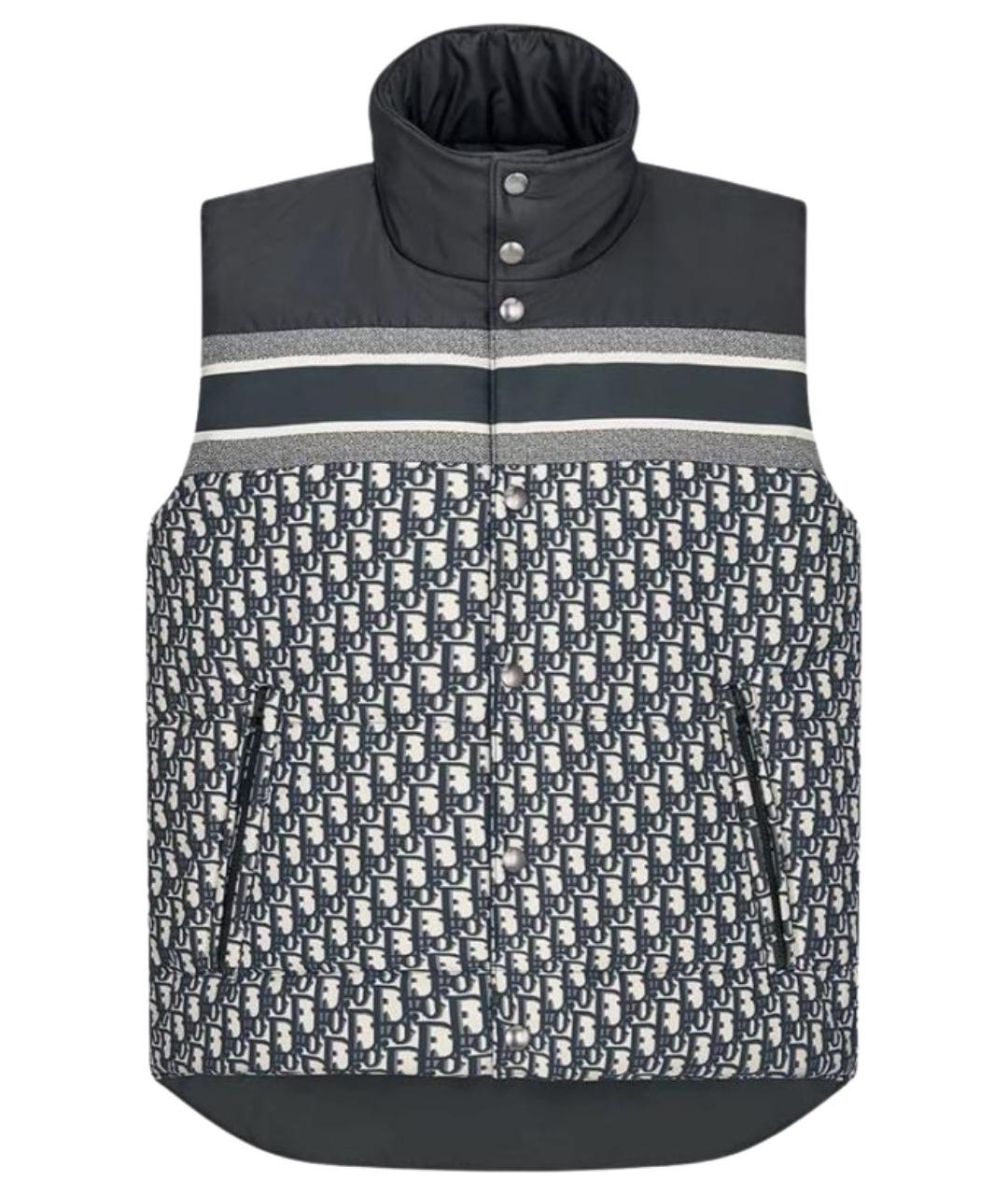 CHRISTIAN DIOR Синий хлопковый жилет, фото 1