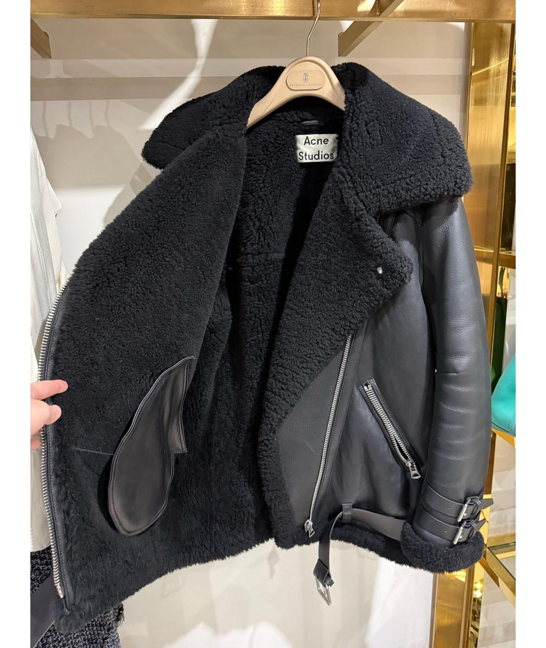 ACNE STUDIOS Черная кожаная дубленка, фото 5