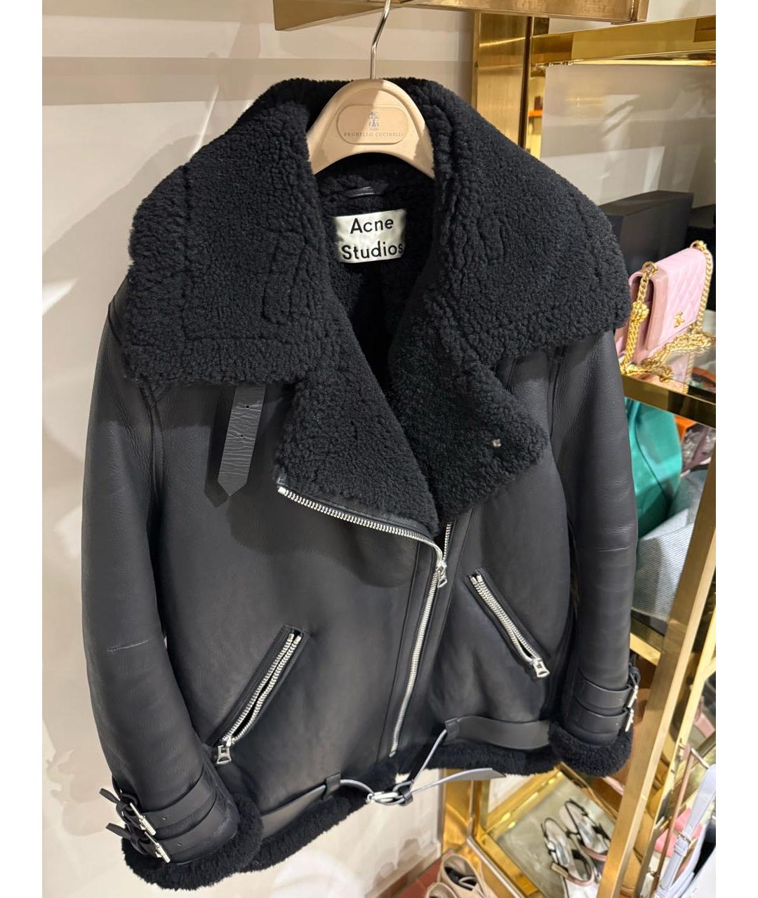 ACNE STUDIOS Черная кожаная дубленка, фото 3