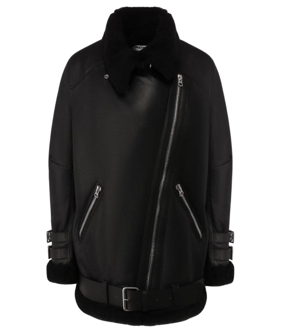 ACNE STUDIOS Черная кожаная дубленка, фото 1