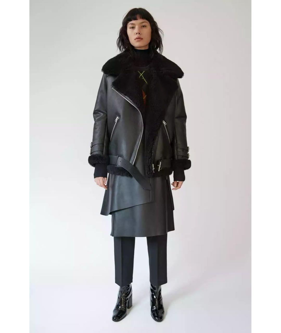ACNE STUDIOS Черная кожаная дубленка, фото 7