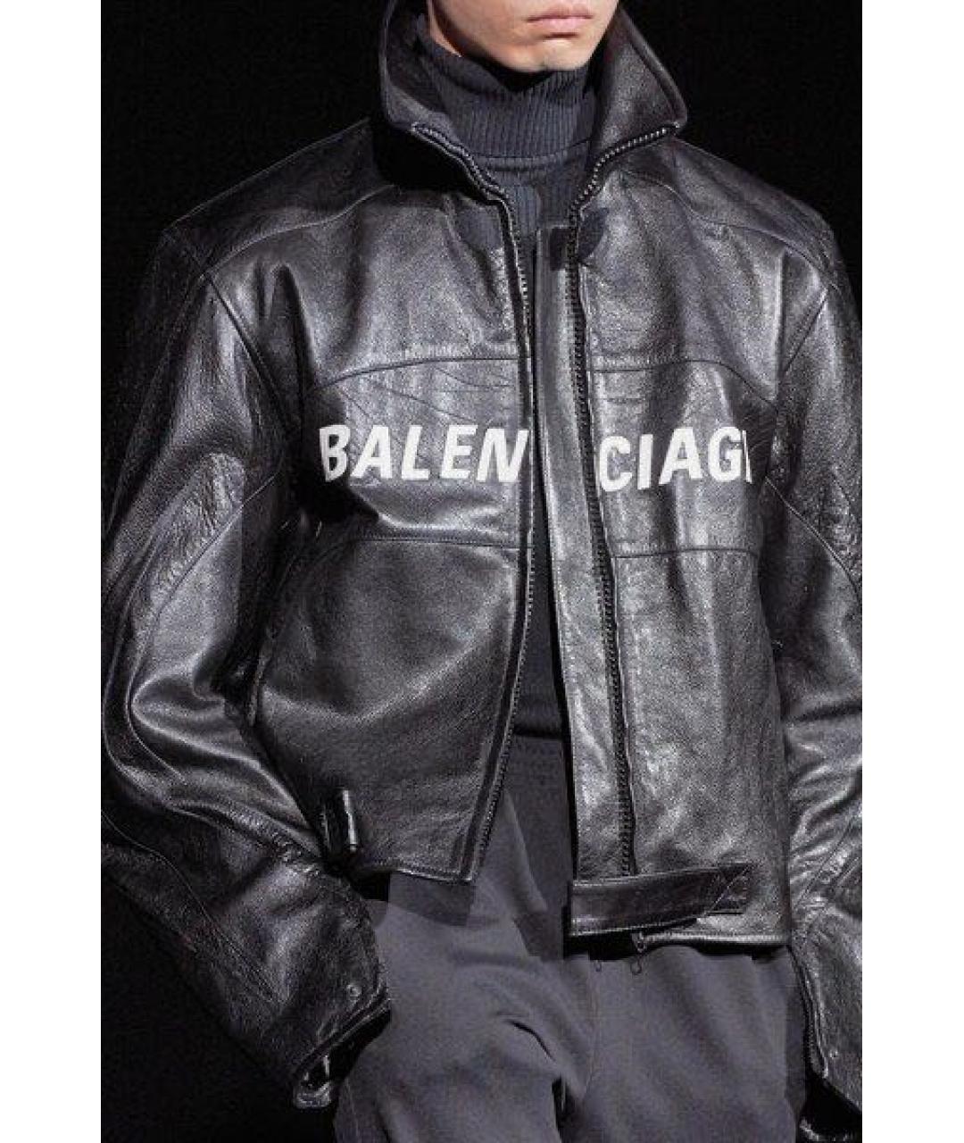 BALENCIAGA Черная кожаная куртка, фото 5
