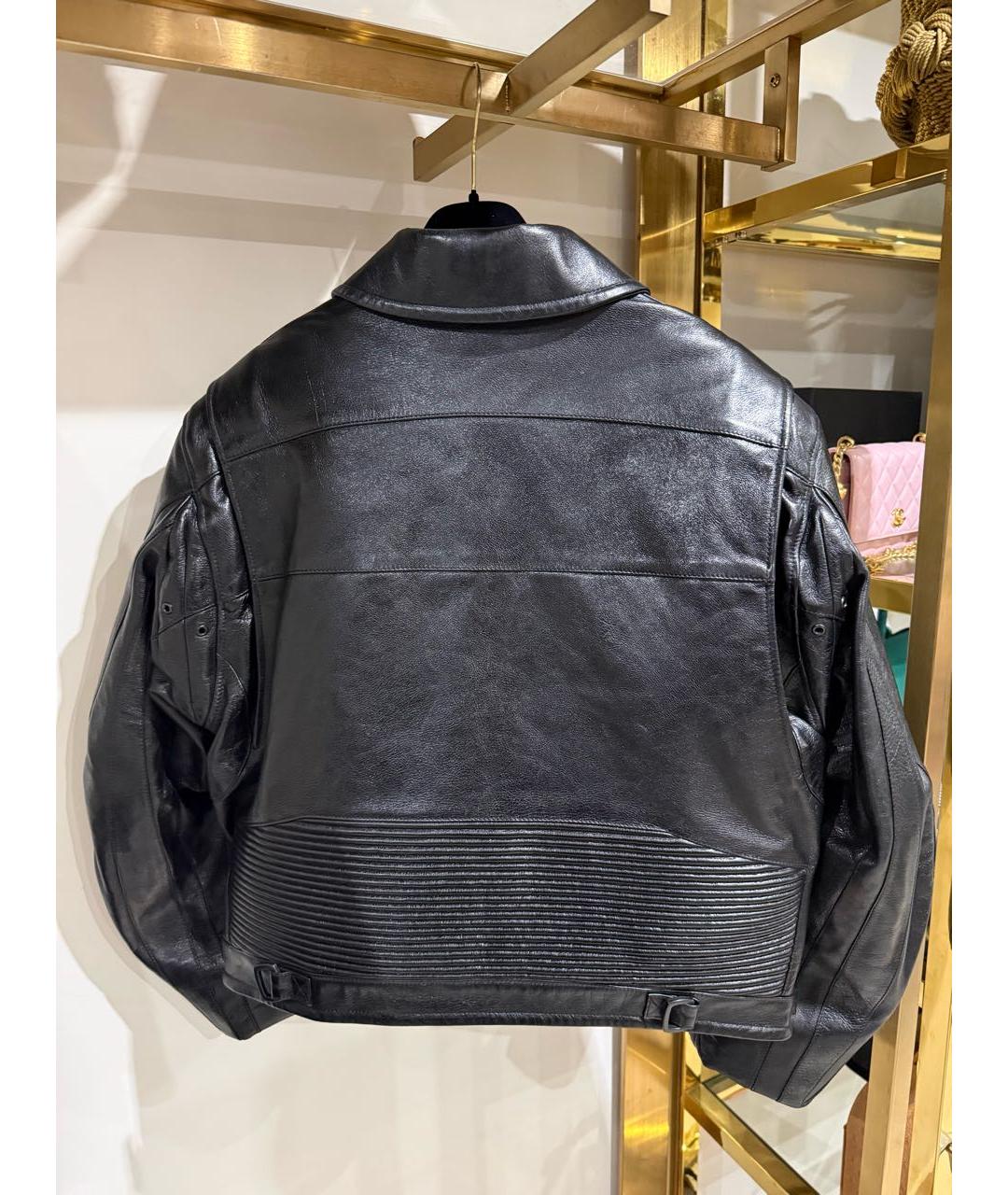 BALENCIAGA Черная кожаная куртка, фото 3