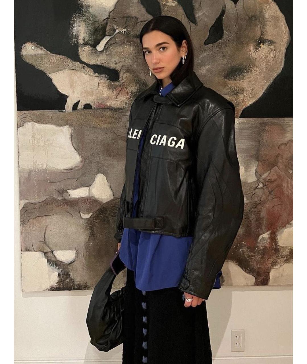 BALENCIAGA Черная кожаная куртка, фото 7