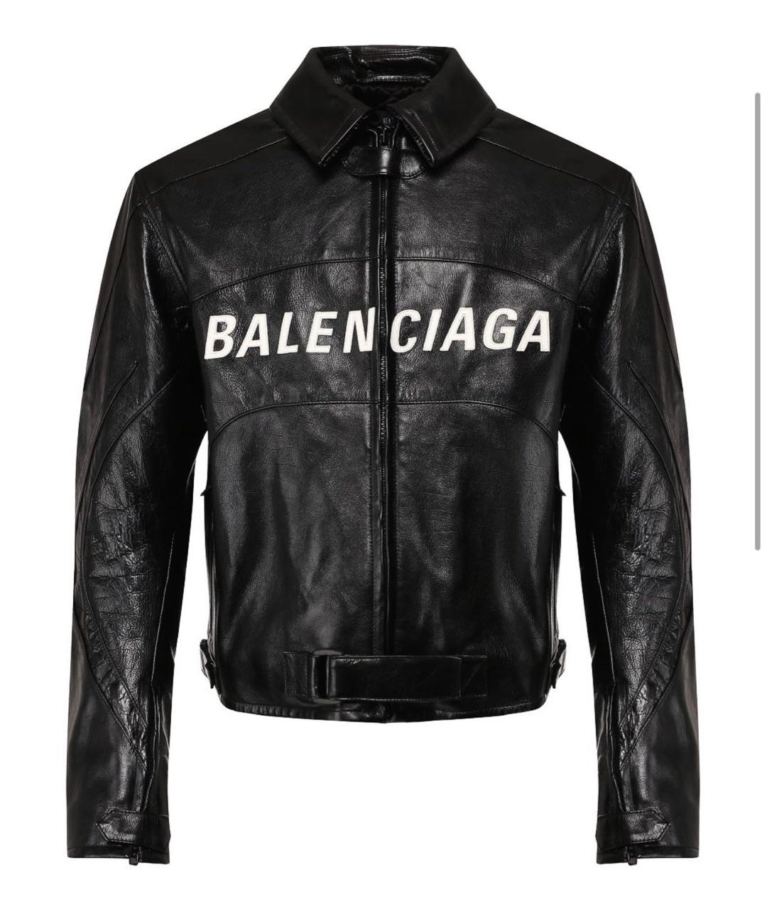 BALENCIAGA Черная кожаная куртка, фото 8