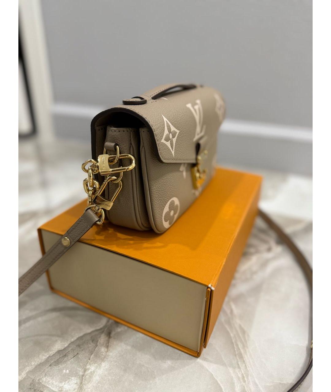 LOUIS VUITTON Бежевая кожаная сумка через плечо, фото 2