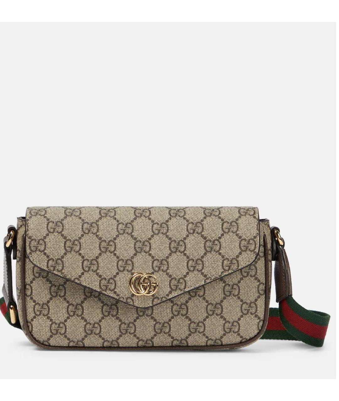 GUCCI Бежевая кожаная сумка через плечо, фото 8