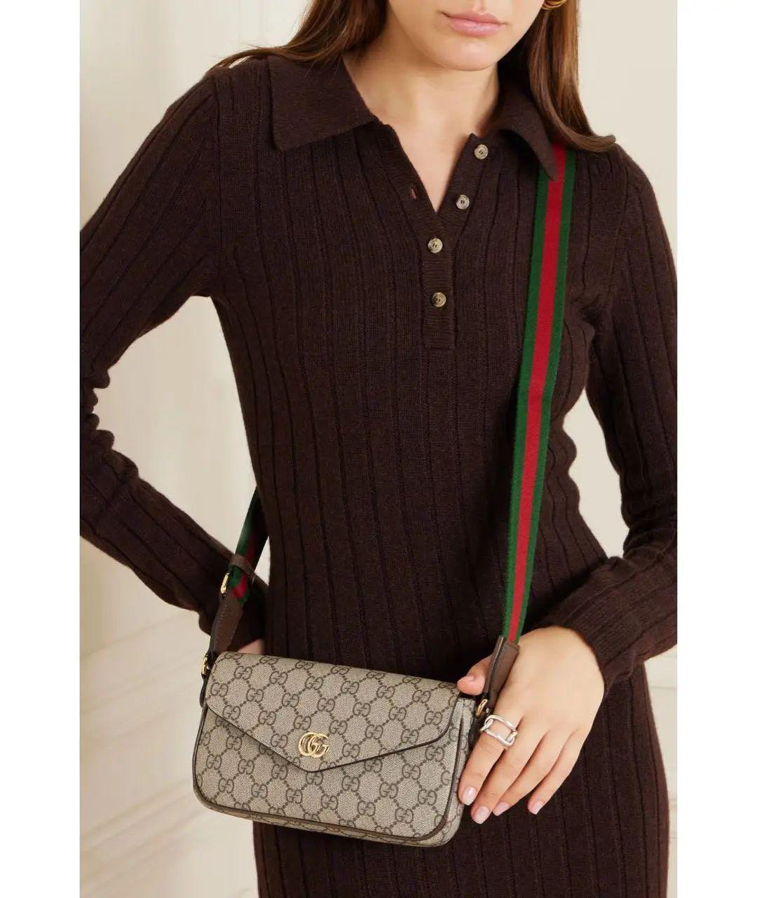 GUCCI Бежевая кожаная сумка через плечо, фото 4