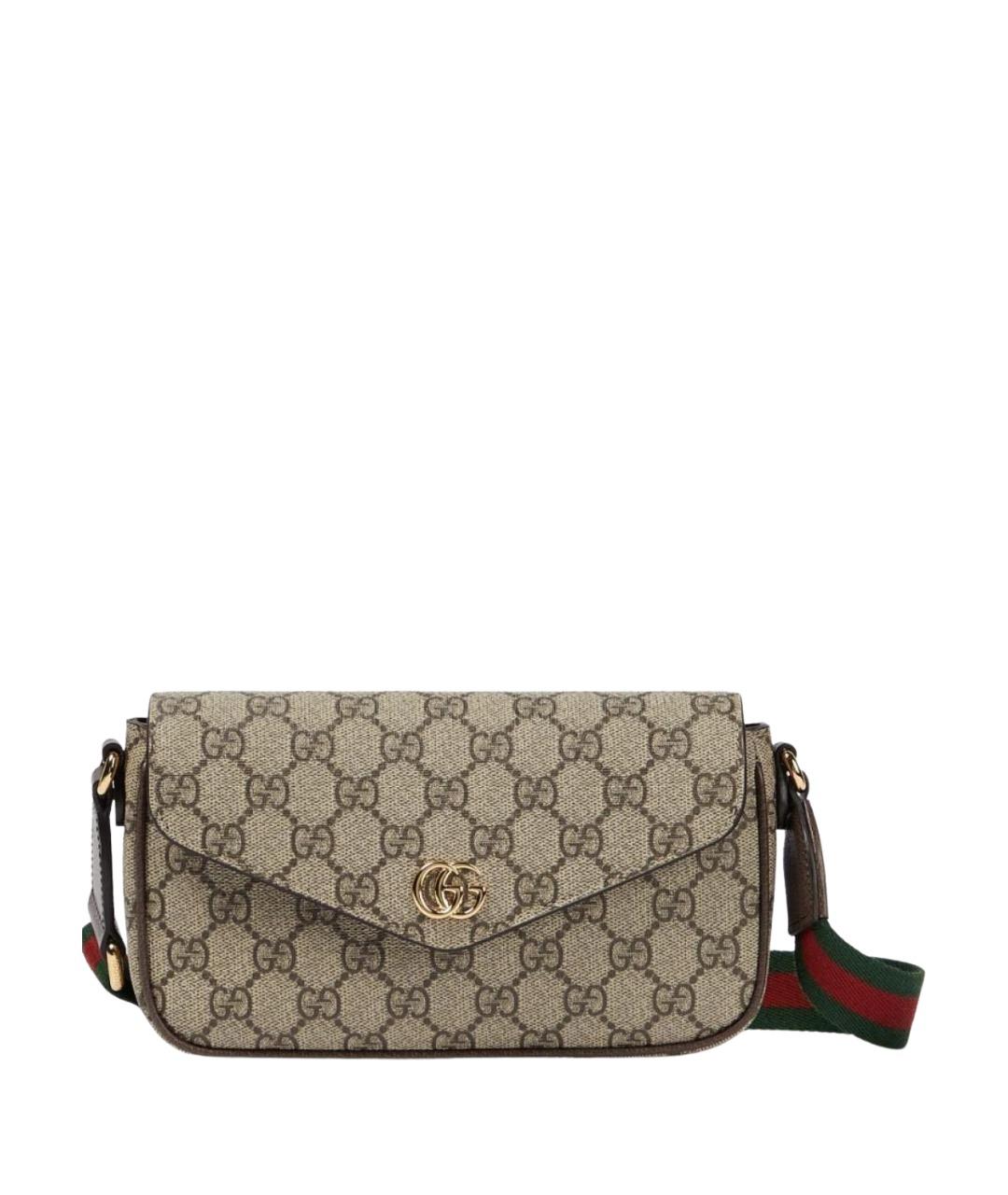 GUCCI Бежевая кожаная сумка через плечо, фото 1