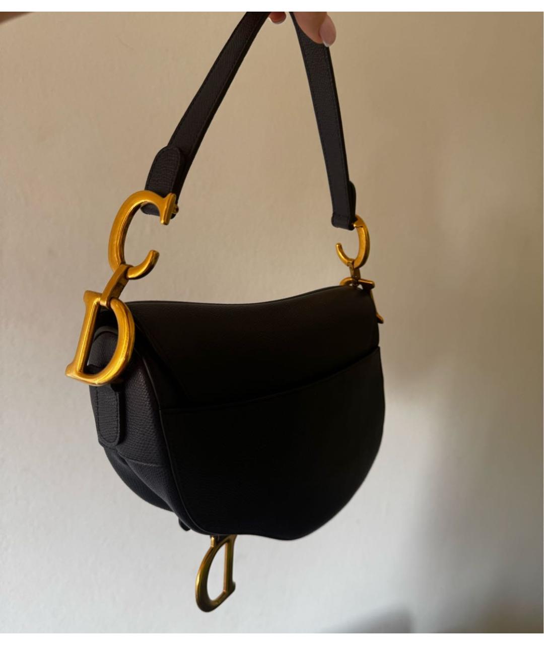 CHRISTIAN DIOR Темно-синяя кожаная сумка с короткими ручками, фото 3