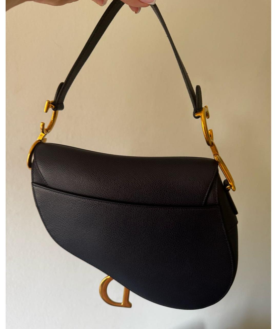 CHRISTIAN DIOR Темно-синяя кожаная сумка с короткими ручками, фото 4