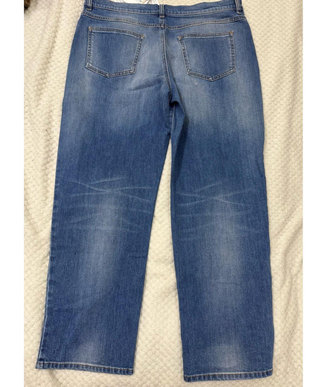 VALENTINO Голубые хлопко-эластановые прямые джинсы, фото 5