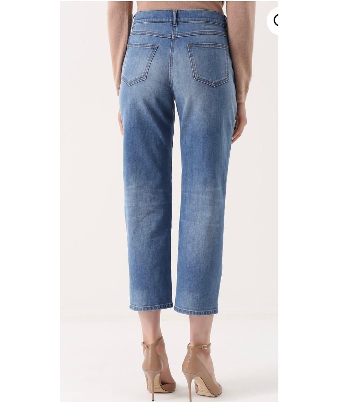 VALENTINO Голубые хлопко-эластановые прямые джинсы, фото 8