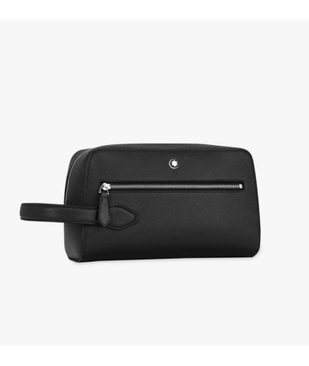 MONTBLANC Черная кожаная косметичка, фото 4