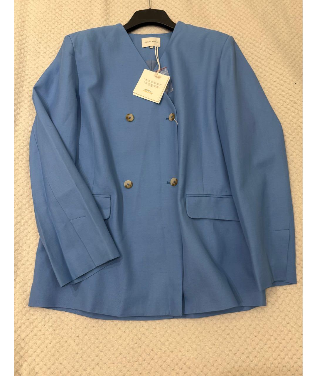 LOULOU STUDIO Голубой вискозный жакет/пиджак, фото 6