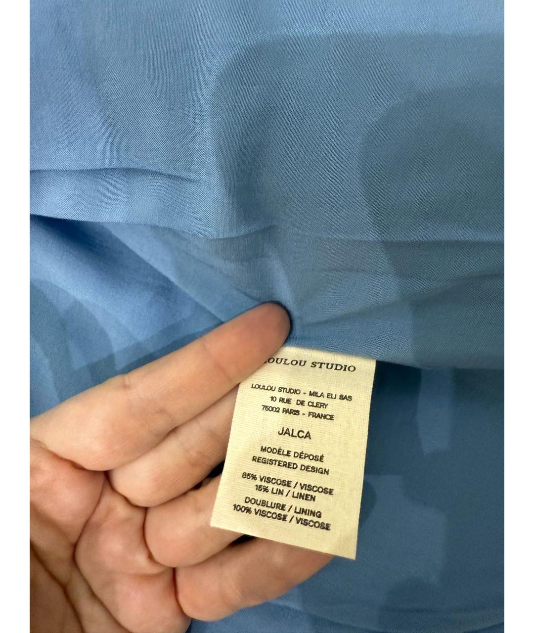 LOULOU STUDIO Голубой вискозный жакет/пиджак, фото 3