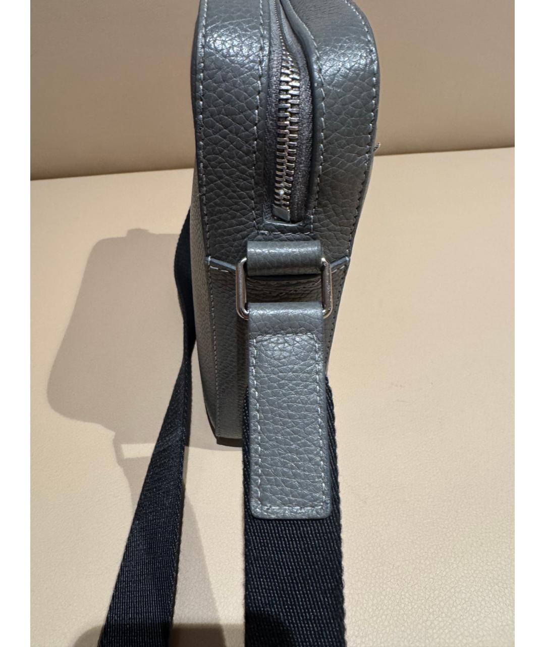 BURBERRY Серая кожаная сумка на плечо, фото 4