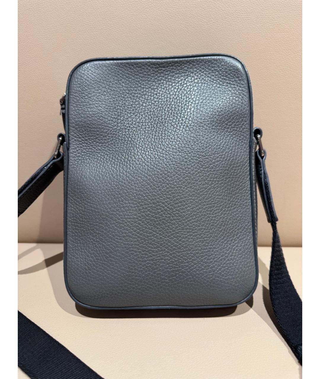 BURBERRY Серая кожаная сумка на плечо, фото 2