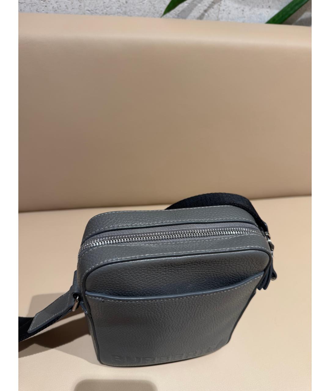 BURBERRY Серая кожаная сумка на плечо, фото 7