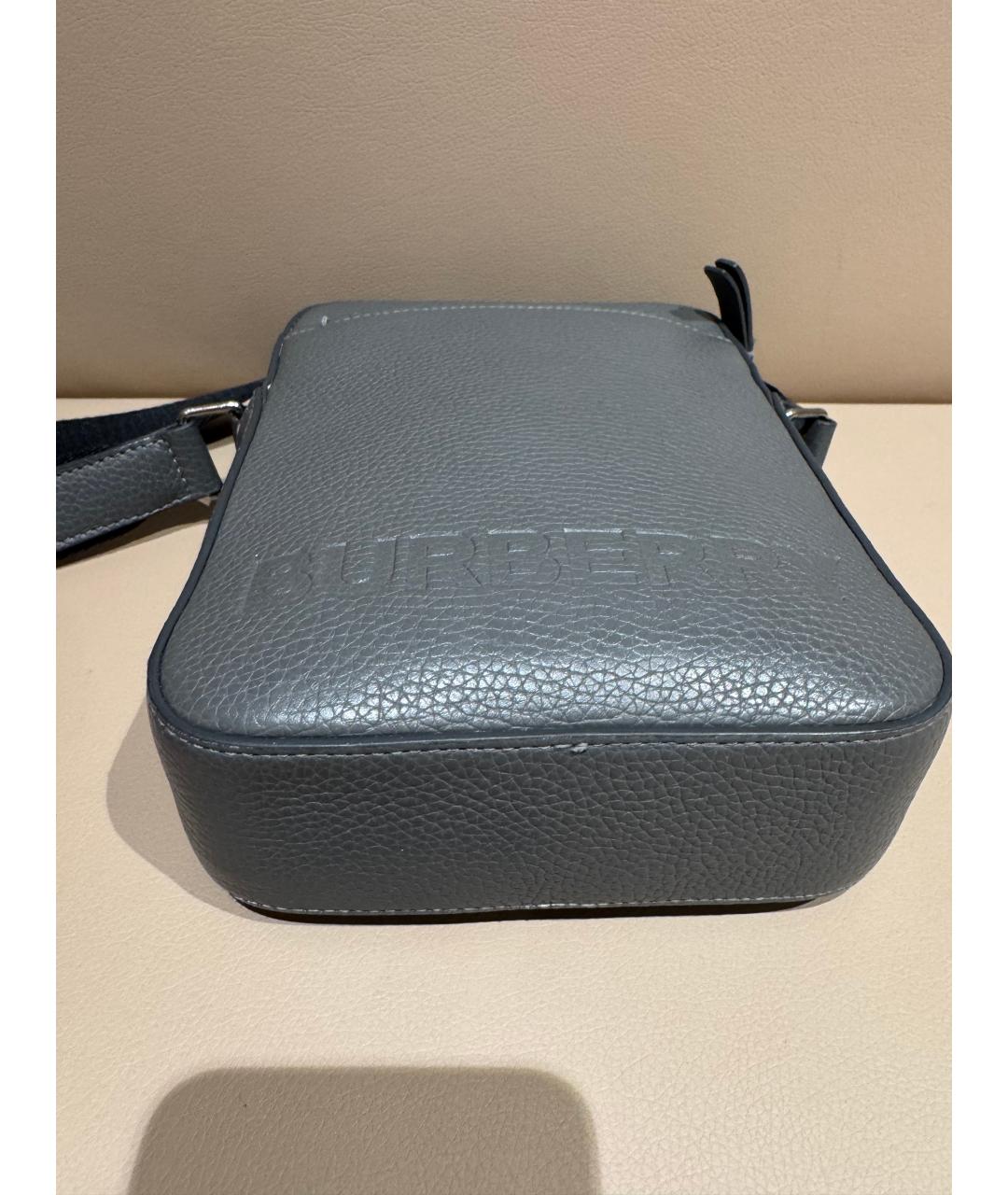 BURBERRY Серая кожаная сумка на плечо, фото 5