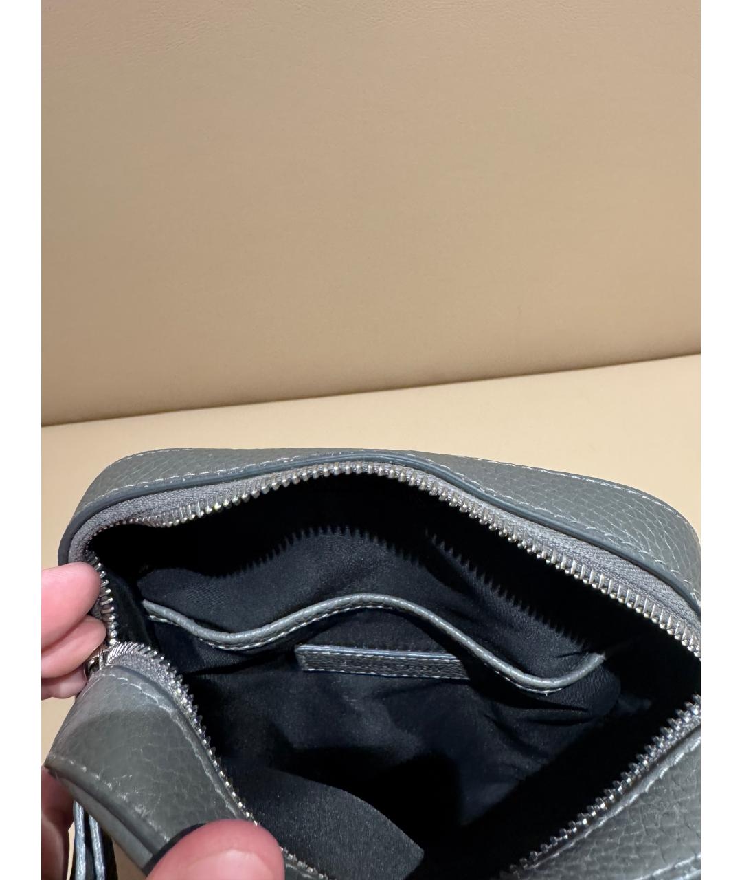 BURBERRY Серая кожаная сумка на плечо, фото 9