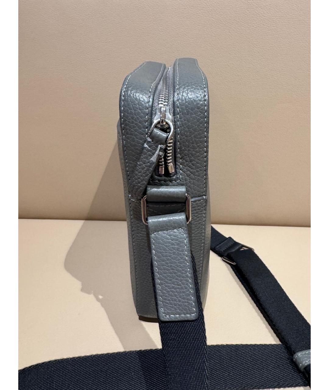 BURBERRY Серая кожаная сумка на плечо, фото 3