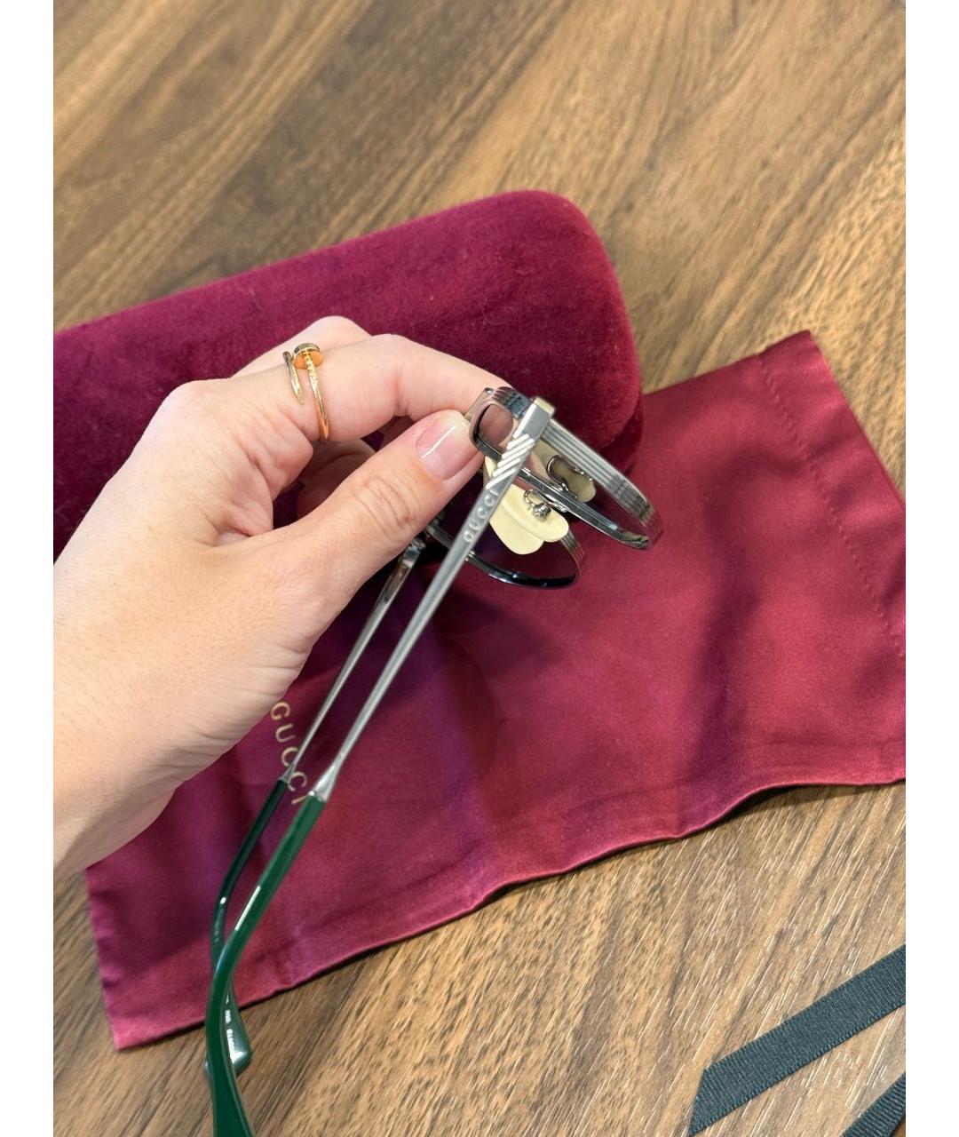 GUCCI Серые металлические солнцезащитные очки, фото 5