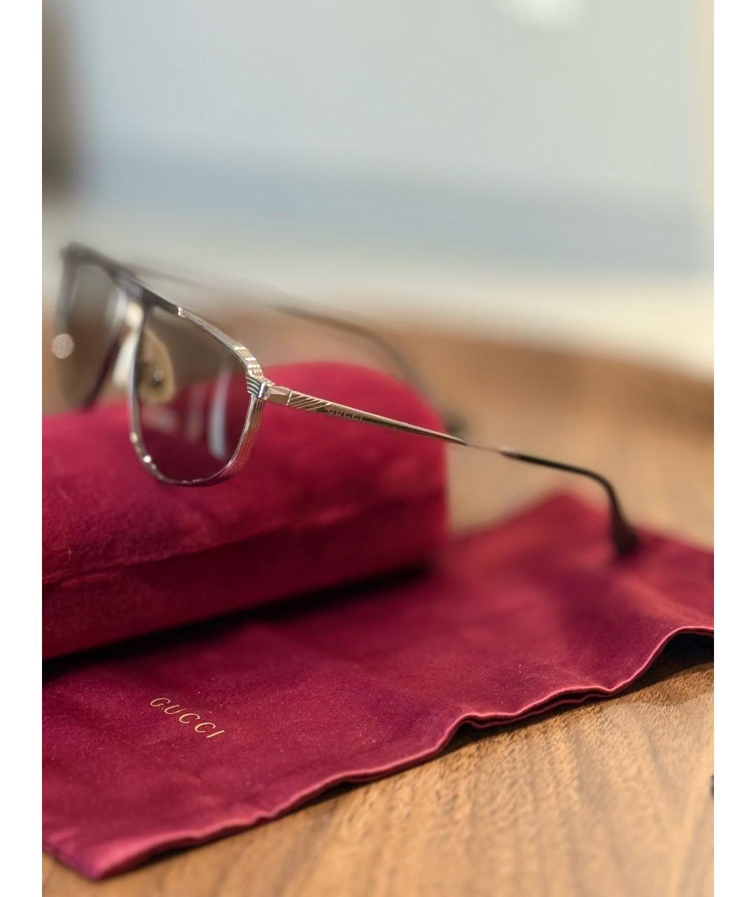 GUCCI Серые металлические солнцезащитные очки, фото 2