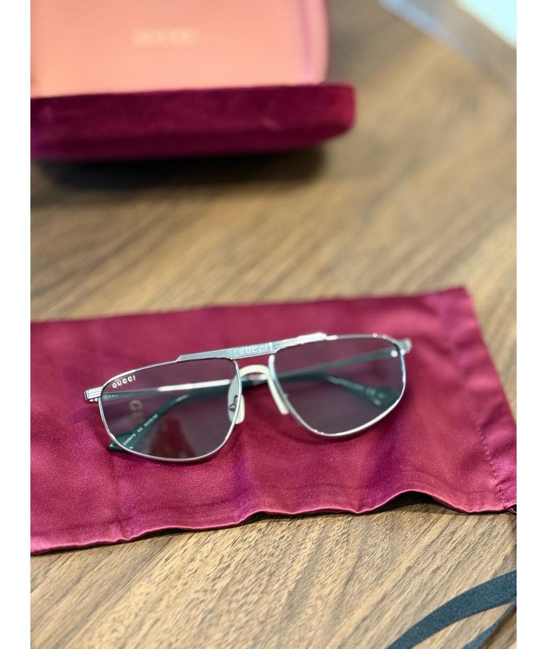 GUCCI Серые металлические солнцезащитные очки, фото 6