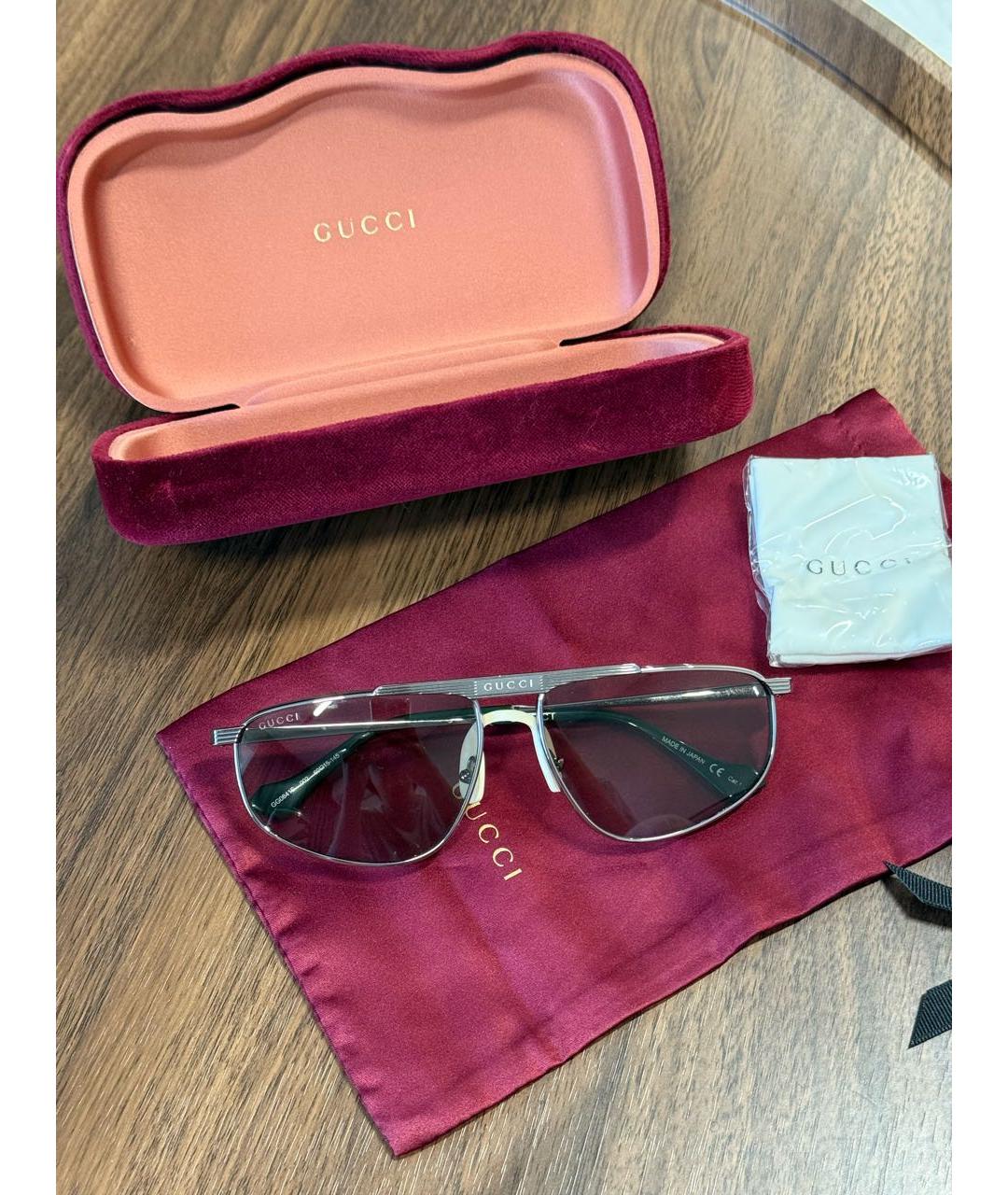 GUCCI Серые металлические солнцезащитные очки, фото 4