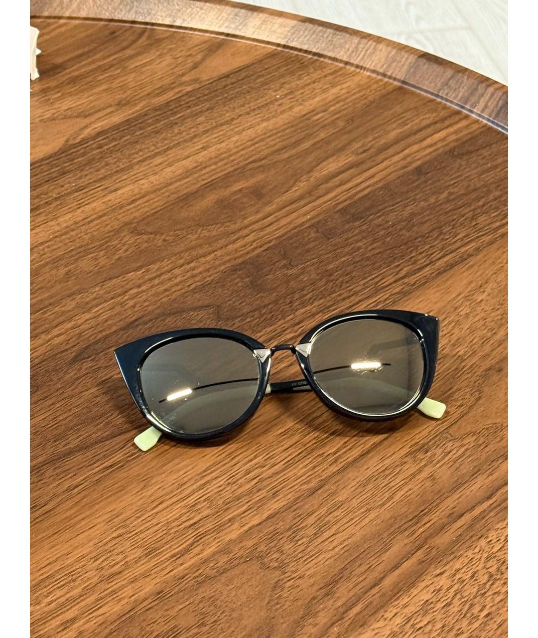 FENDI Черные пластиковые солнцезащитные очки, фото 7