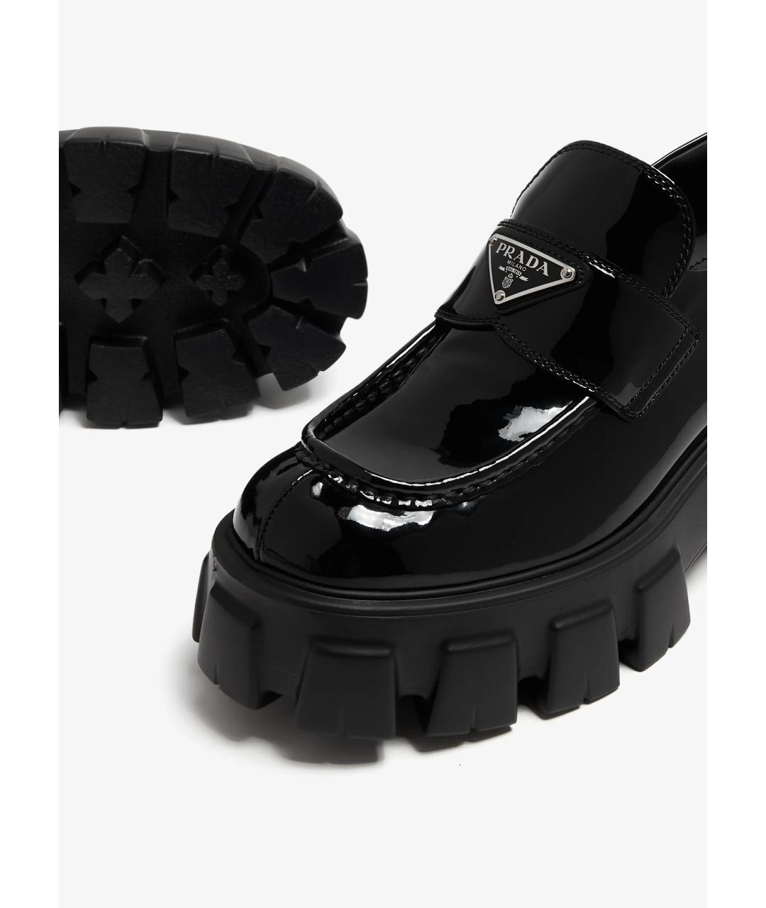 PRADA Черные лоферы из лакированной кожи, фото 3
