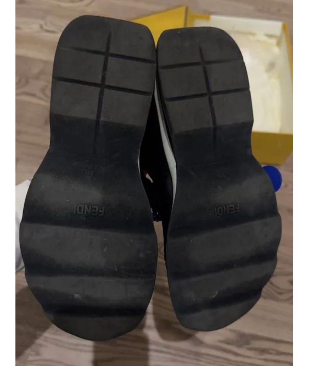 FENDI Черные текстильные кроссовки, фото 5