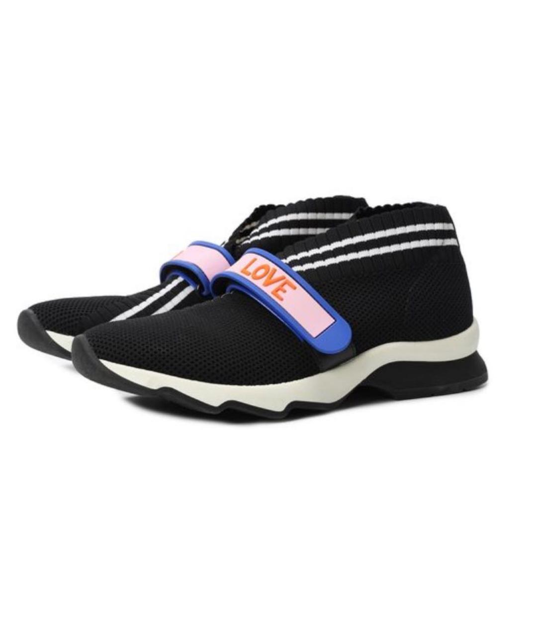 FENDI Черные текстильные кроссовки, фото 8