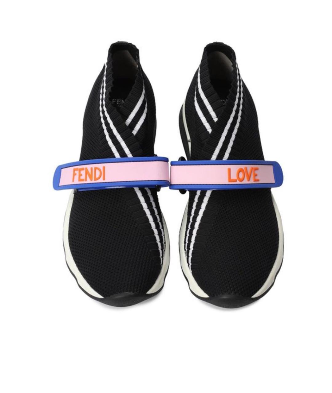 FENDI Черные текстильные кроссовки, фото 2
