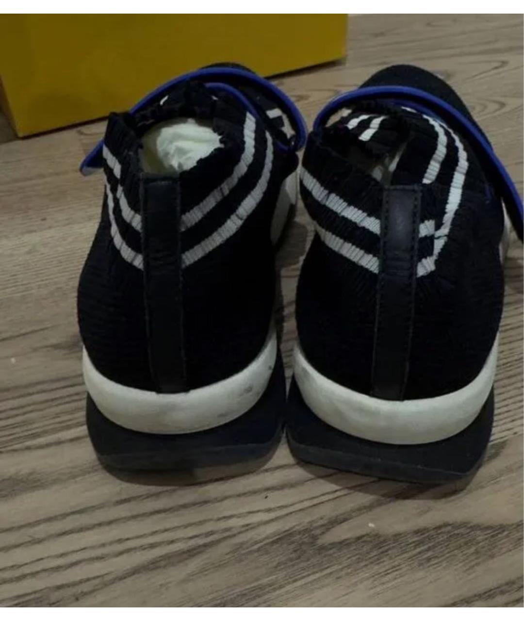 FENDI Черные текстильные кроссовки, фото 6