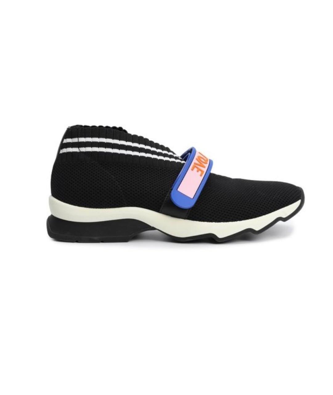 FENDI Черные текстильные кроссовки, фото 1