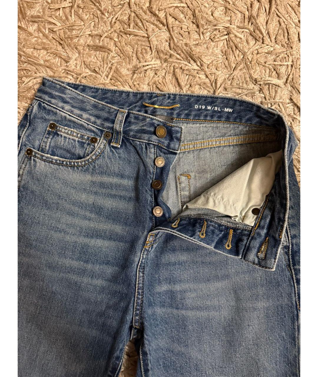 SAINT LAURENT Синие хлопковые прямые джинсы, фото 4