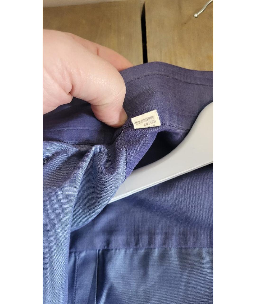 ZILLI Синяя хлопковая кэжуал рубашка, фото 4