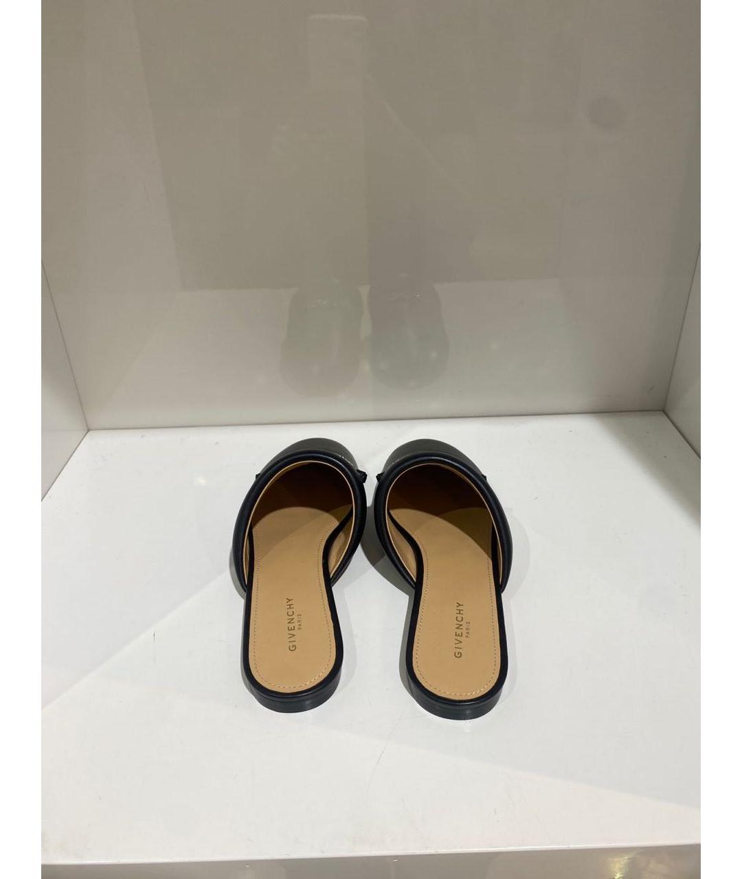 GIVENCHY Черные кожаные сабо, фото 3