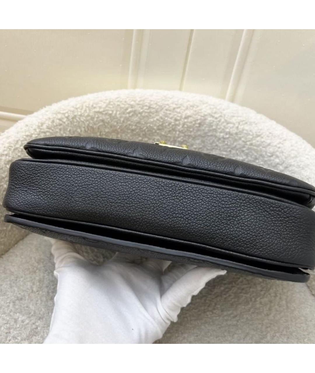 LOUIS VUITTON Черная кожаная сумка через плечо, фото 4