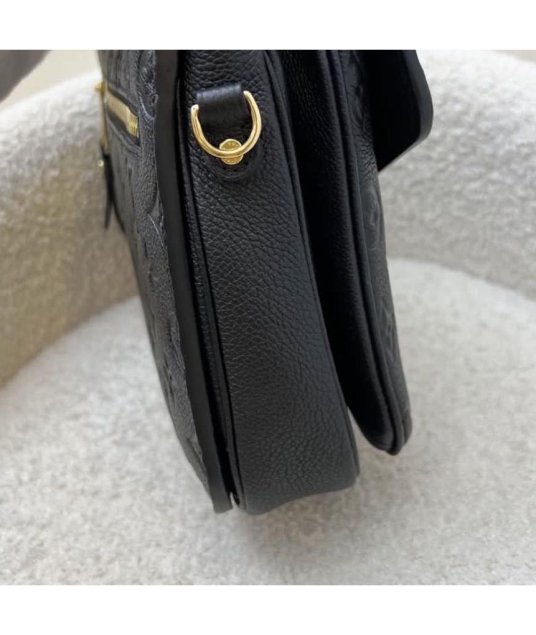 LOUIS VUITTON Черная кожаная сумка через плечо, фото 3