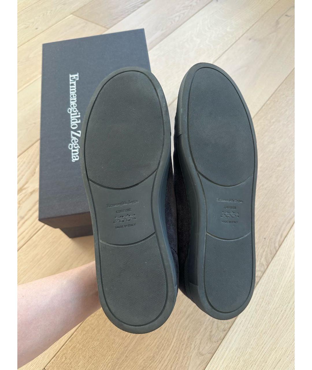 ERMENEGILDO ZEGNA XXX Темно-синие замшевые низкие кроссовки / кеды, фото 8