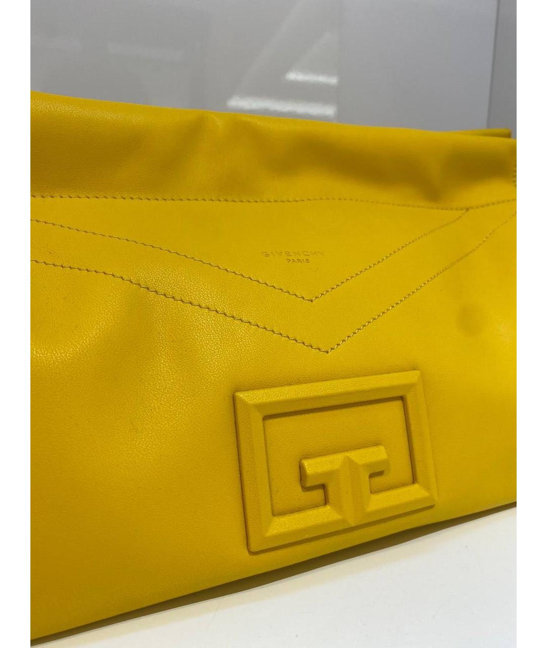 GIVENCHY Желтая кожаная сумка с короткими ручками, фото 3