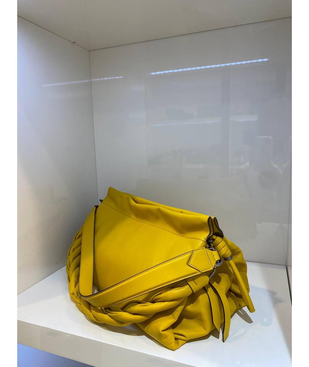 GIVENCHY Желтая кожаная сумка с короткими ручками, фото 2