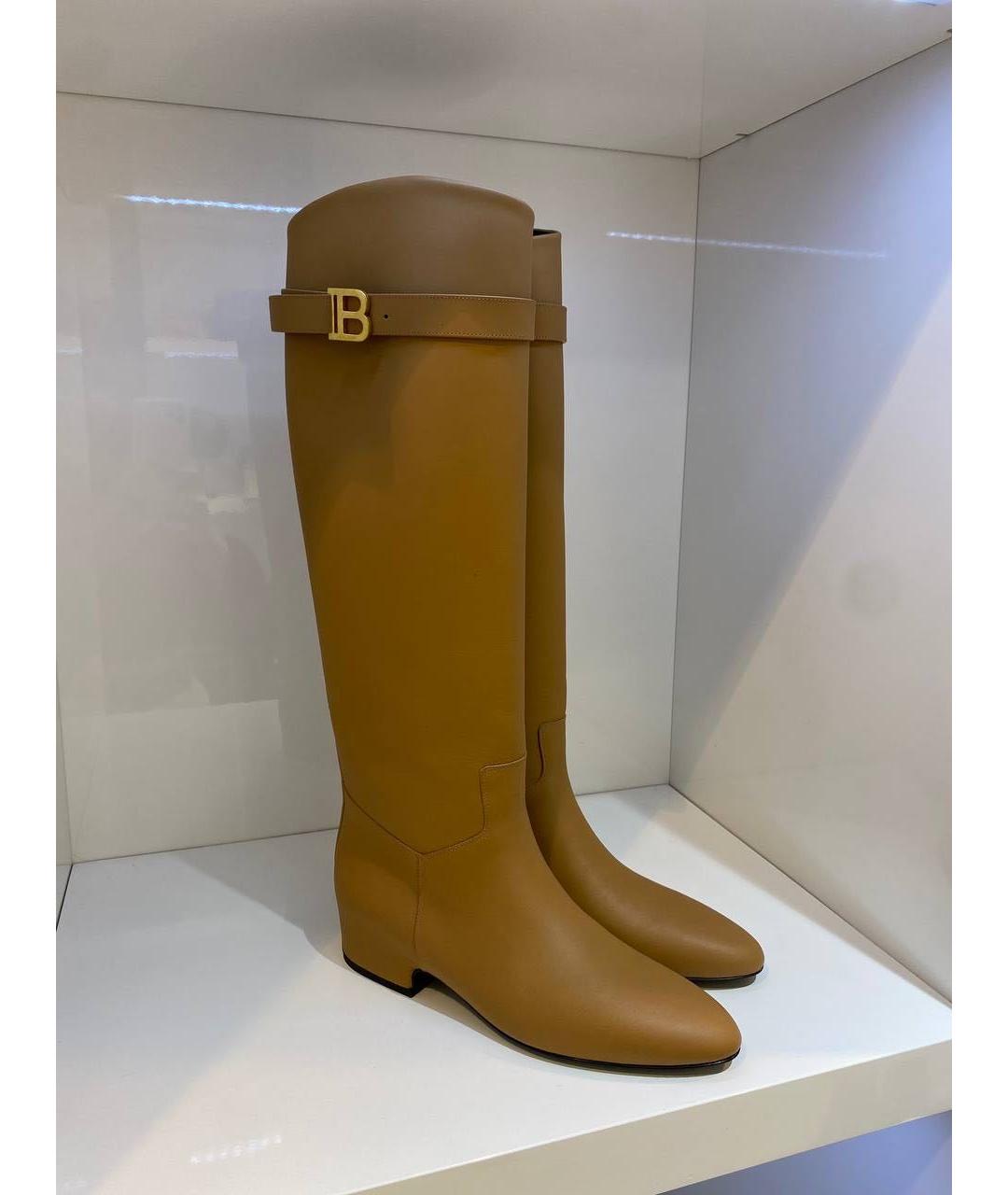 BALMAIN Коричневые кожаные сапоги, фото 2